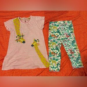 Baby Boden Giraffe Appliqué Tunic and Safari Leggings Playset 12-18